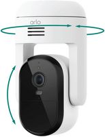 Arlo - Essential Pan Tilt Outdoor Security Camera 2K (2025 Release) - Wired Plug-In Powered, 1-Ca... - Large Front