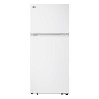 LG - 17.5 Cu. Ft. Garage Ready Top-Freezer Refrigerator with Reversible Doors - White - Large Front