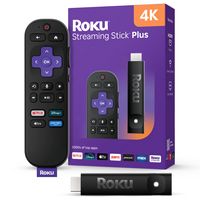 Roku - Streaming Stick Plus 2025 - 4K & HDR Streaming Device for TV with Voice Remote - Black - Large Front