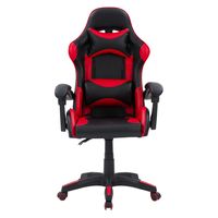 CorLiving - Ravagers Gaming Chair - Black and Red - Large Front