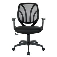 OSP Home Furnishings - Screen Back Adjustable Task Chair - Black - Large Front