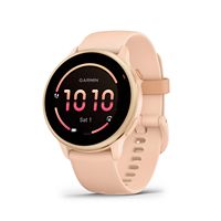 Garmin - vívoactive 6 GPS Smartwatch 42 mm Fiber-reinforced polymer - Metallic Pink Dawn with Pin... - Large Front