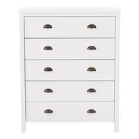 CorLiving - Boston 5-Drawer Dresser - White - Large Front