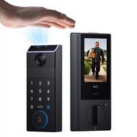 eufy - FamiLock S3 Max WiFi Replacement Deadbolt with 2K Video Doorbell and Palm Scanner - Gray - Large Front