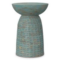 Simpli Home - Boyd Wooden Accent Table - Teal Wash - Large Front