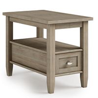 Simpli Home - Warm Shaker SOLID WOOD 14 inch Wide Rectangle Transitional Narrow Side Table in - D... - Large Front