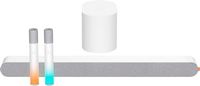 VIZIO - MicMe 2.1 Karaoke Soundbar, 2 Wireless Mics, Wireless Subwoofer w/ Dolby Atmos - White - Large Front