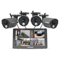 Defender - PHOENIXHD Non-WiFi Plug-in Power Security System with 10.1” HD Monitor & 4 Cameras - B... - Large Front