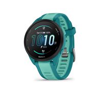 Garmin - Forerunner 165 Music GPS Smartwatch 43 mm Fiber-Reinforced Polymer - Turquoise/Aqua - Large Front