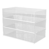 Martha Stewart - Brody Set of 3 Clear Plastic Stackable Desktop Storage Organizer Trays - 3