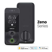 Lockly - Visage Smart Lock Wi-Fi Deadbolt Keyway/Fingerprint/Facial Unlock - Matte Black - Matte ... - Large Front