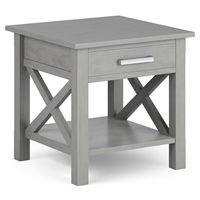 Simpli Home - Kitchener End Table - Fog Grey - Large Front