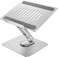 Insignia™ - Laptop Stand with Adjustable Height and Angle for Laptops up to 17” Wide - Silver - Large Front