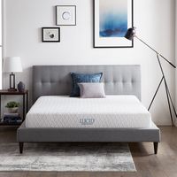Lucid Comfort Collection - 8-inch Firm Gel Memory Foam Mattress - Twin - White - Large Front