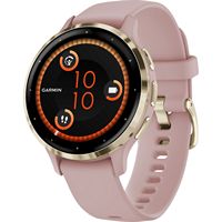 Garmin - Venu 3S GPS Smartwatch 41 mm Fiber-reinforced polymer - Stainless Steel and Dust Rose - Large Front