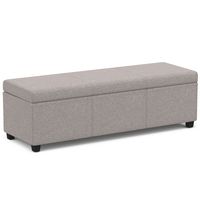 Simpli Home - Avalon Extra Large Storage Ottoman Bench - Cloud Grey - Large Front