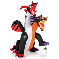 Costway - 8 FT Inflatable Twin-Headed Dragon Decoration Giant Halloween Inflatables - Multicolor - Large Front