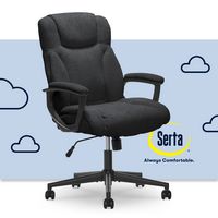 Serta - Connor Upholstered Executive High-Back Office Chair with Lumbar Support - Microfiber - Black - Large Front