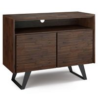 Simpli Home - Lowry 42 inch TV Media Stand - Distressed Charcoal Brown - Large Front