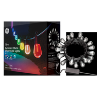 GE CYNC Dynamic Effects Smart Café LED Light Bulbs Voice Control, 20 Bulb String, 48ft - Full Color - Large Front