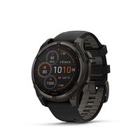 Garmin - fēnix 8 Solar Sapphire GPS Smartwatch 47mm Fiber-reinforced polymer - Carbon Gray DLC Ti... - Large Front