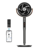 Dreo - Pedestal Fan with Remote, 120° + 105°Smart Oscillating Floor Fans with Wi-Fi/Voice Control... - Large Front
