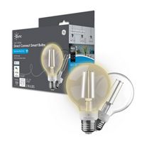 Cync - G25 Smart LED Globe Light Bulbs (2 Pack) - Soft White - White - Large Front