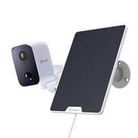 Swann - CoreCam Indoor/Outdoor Wireless 1080p Solar Panel Security System - Black/White - Large Front