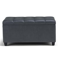 Simpli Home - Sienna Storage Ottoman Bench - Stone Gray - Large Front