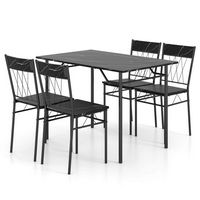 Costway - 5PCS Dining Table Set for 4 Rectangular Kitchen Table & 4 Chairs with Metal Frame Cemen... - Large Front