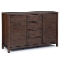 Simpli Home - Hollander Sideboard Buffet - Warm Walnut Brown - Large Front