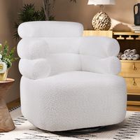 Bestier - Modern Novelty Microfiber Swivel Barrel Chair 32.9