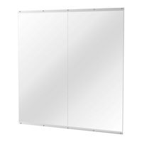 LOVMOR - 2PCS Polished 36 in. W x 60 in. Modern Rectangular Tempered Glass Wall Mirror - Silver - Large Front