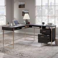 Sauder - Walter Heights L-Desk Bw - SGS Blade Walnut - Large Front