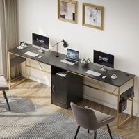 Bestier - L-Shaped Computer Desk with Storage Cabinet - 60