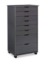 Linon Home Décor - Monte Eight-Drawer Rolling Storage Cart - Gray - Large Front