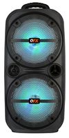 QFX - Bluetooth Rechargeable Speaker with LED Party Lights - Black - Large Front