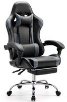Bestier - Gaming Chair - PU Leather Fixed up Armrest Lumbar Support Ergonomic Reclining PC Chair ... - Large Front