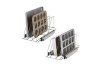 TRINITY - PRO EcoStorage |Sliding Bakeware Organizer | 2-Pack | Chrome - Chrome - Large Front