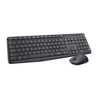 Logitech - MK235 Wireless Keyboard and Optical Mouse Bundle for PC - Black - Large Front