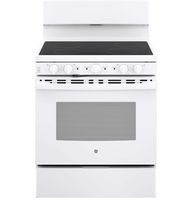GE - 5 Cu. Ft. Freestanding  Electric Range with Self-Cleaning and Dual-Element Bake - White - Large Front