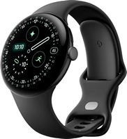Google - Pixel Watch 4 (45mm) - LTE - Matte Black Case - Obsidian Band - (2025) - Large Front