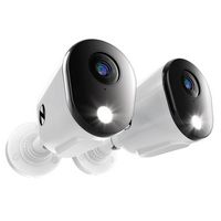 Night Owl - Add_On 2-Camera Deterence 2K Security Camera with 2-Way Audio - White - Large Front