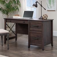 Sauder - Carson Forge Desk w/ Drawers - Coffee Oak - Large Front