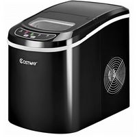 Costway - Portable Compact Electric Ice Maker Machine Mini Cube 26lb/Day - Black - Large Front