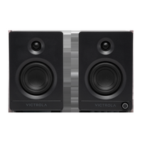 Victrola - Tempo Bluetooth Bookshelf Speakers - Black - Large Front