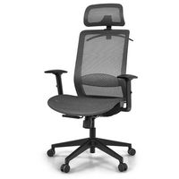 Costway - Ergonomic Mesh High Back Office Recliner Chair with Hanger - Gray - Large Front