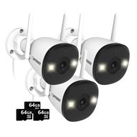 Defender - AI POWERED 4K Guard Pro Wi-Fi 6 Plug-in Security Camera with 64GB SD Card, 3 Pack - white - Large Front