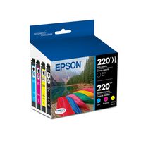 Epson - 220/220XL 4-Pack Ink Cartridges High Capacity and Standard Capacity - Black/Cyan/Magenta/... - Large Front