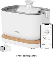 PETLIBRO - Dockstream App Monitoring Pet Water Fountain with Replacement Water Pump Bundle - White - Large Front